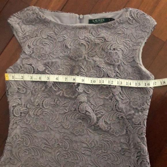 Ralph Lauren Evening Gray Lace Overlay Sheath Dress 6 - Picture 10 of 12